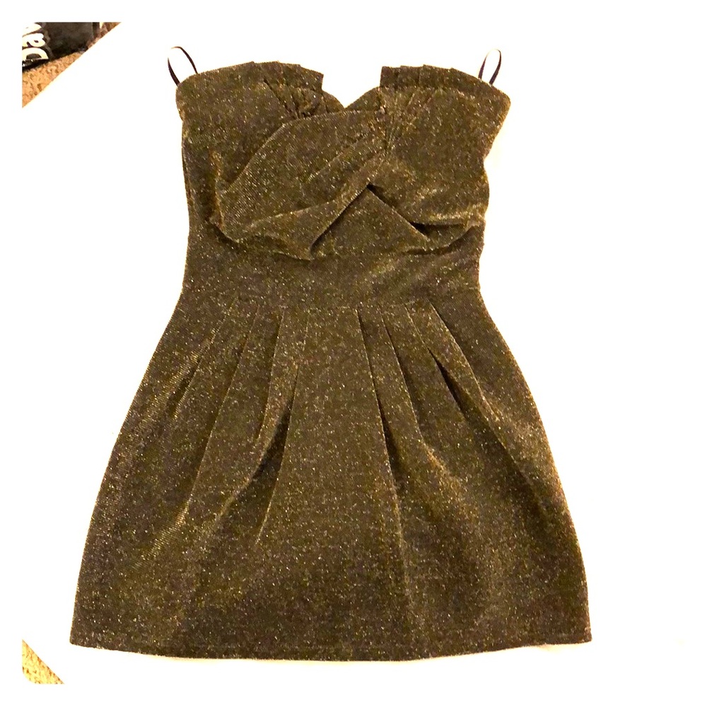 Lurex strapless mini dress